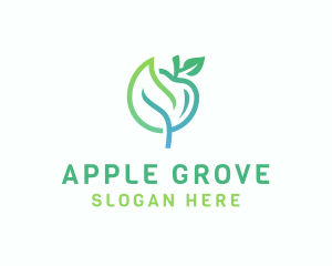 Organic Leaf Apple logo design