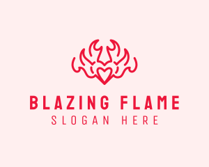 Firey Burning Heart logo design