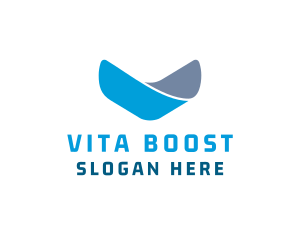 Blue Letter V logo design