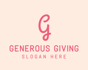 Pink Feminine Letter G logo design