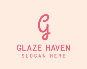 Pink Feminine Letter G logo design