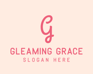 Pink Feminine Letter G logo design