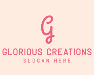 Pink Feminine Letter G logo design