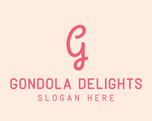 Pink Feminine Letter G logo design