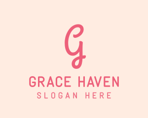 Pink Feminine Letter G logo design