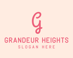 Pink Feminine Letter G logo design