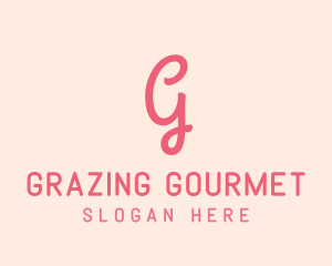 Pink Feminine Letter G logo design