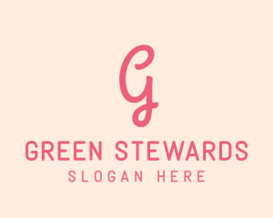 Pink Feminine Letter G logo design