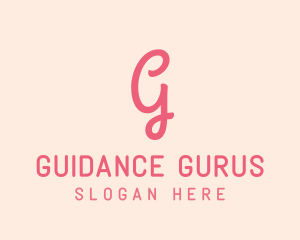 Pink Feminine Letter G logo design