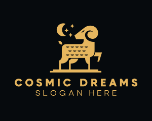 Golden Cosmic Ram logo design