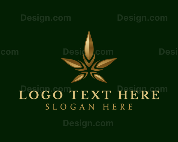 Gold Marijuana Weed Logo