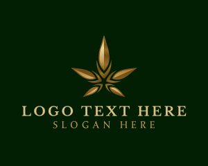 Gold Marijuana Weed logo