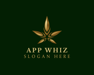 Gold Marijuana Weed logo design