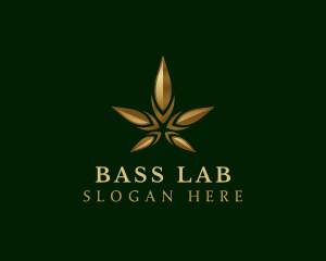 Gold Marijuana Weed logo design