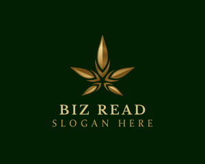 Gold Marijuana Weed logo design