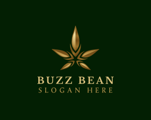 Gold Marijuana Weed logo design