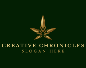 Gold Marijuana Weed logo design