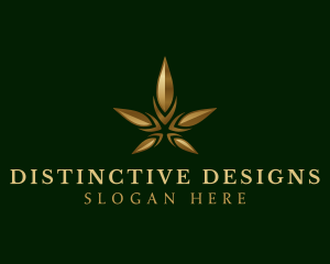 Gold Marijuana Weed logo design