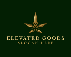 Gold Marijuana Weed logo design