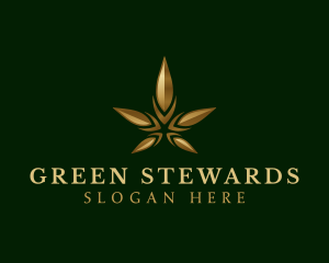 Gold Marijuana Weed logo design