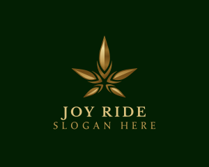 Gold Marijuana Weed logo design