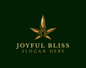 Gold Marijuana Weed logo design