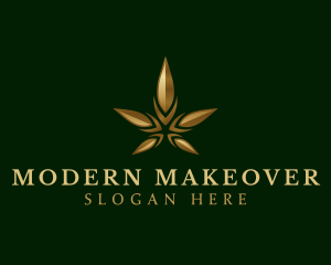 Gold Marijuana Weed logo design