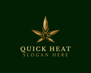 Gold Marijuana Weed logo design