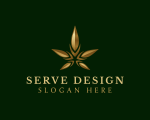 Gold Marijuana Weed logo design