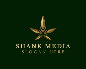 Gold Marijuana Weed logo design