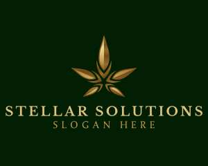 Gold Marijuana Weed logo design