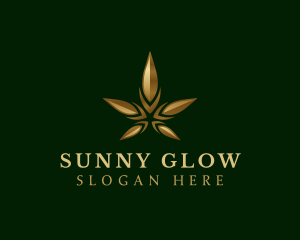 Gold Marijuana Weed logo design