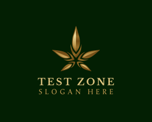 Gold Marijuana Weed logo design