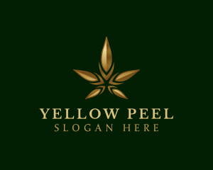 Gold Marijuana Weed logo design