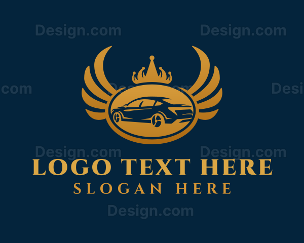 Gold Elegant Car Wings Logo