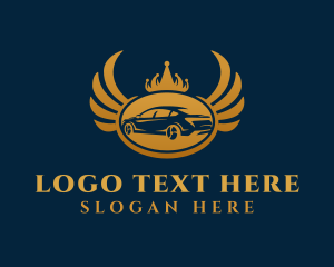 Gold Elegant Car Wings logo