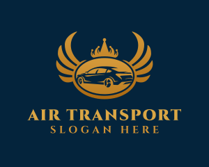 Gold Elegant Car Wings logo design