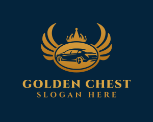 Gold Elegant Car Wings logo design