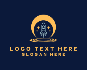 Moon Space Rocket Launch logo