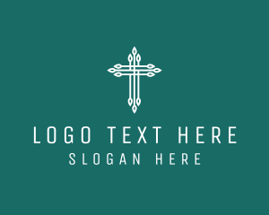 Elegant Christian Cross  Logo