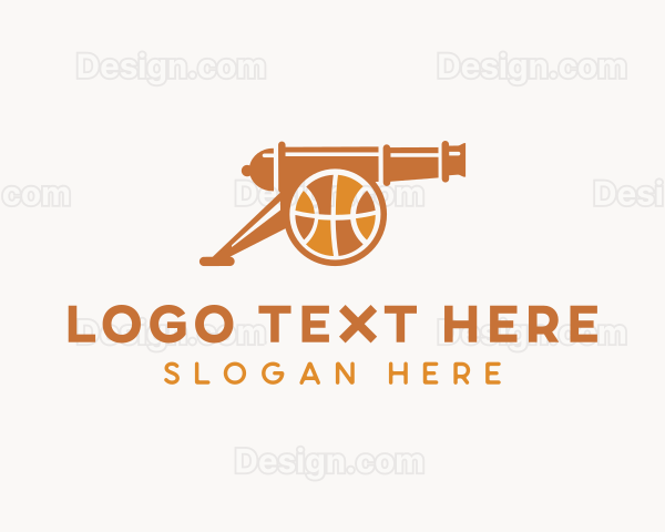 Basketball Cannon Artillery Logo