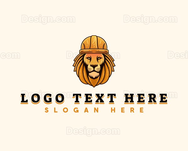 Lion Hard Hat Construction Logo