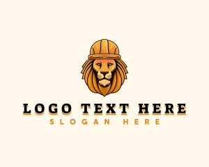 Lion Hard Hat Construction Logo