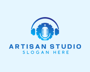 Headphones Microphone Studio logo design