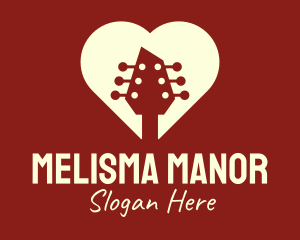 Guitar Romantic Heart logo design