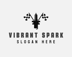 Spark Plug Flag Racing logo design