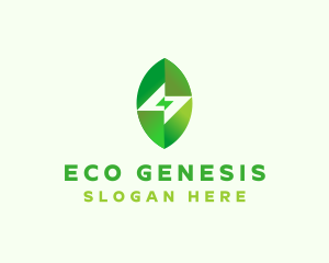 Leaf Eco Lightning logo design