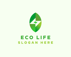 Leaf Eco Lightning logo design