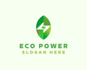 Leaf Eco Lightning logo design