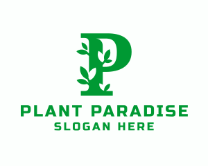 Plant Seedling Letter P logo design